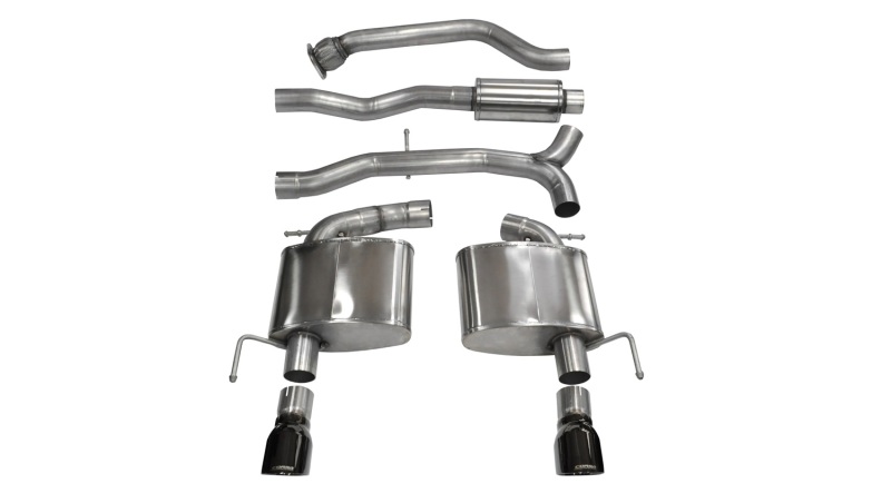 Cadillac ATS Sedan Performance Exhaust - Dual Rear - CORSA Performance - Cat-Back Sport Dual Rear Exit - Black - `13-`19